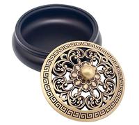 Hand Made Brass Censer Incense Burner with Ash Catcher Tray Bowl Exquisite Workmanship for Stick Cone Coil Decorative Art Religious Meditation Living Room Bedroom Office Yoga