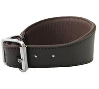 Hand Made Brown Leather Greyhound Collar Padded Lurcher Greyhound Dog Collar