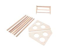Hand Made Chicken Wood Stand, Small Poultry Roost Rack for Chicks Training, Natural Log and Composite Bird Perch with Triangular Side Opening for Home Farm Coop