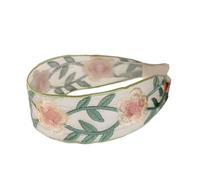 Hand-Made Cotton Linen Hairband Intricate Embroidery Blossom Design Adjustable Wide Band Unisex Hair Accessory