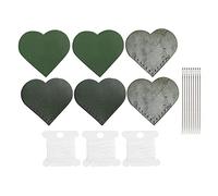 Hand - Made Heart - Shaped Page Corner Leather Bookmark Set, Vegetable - Tanned Leather Book Marker, Retro DIY Sewing Supplies for Readers and Crafters with Needle and Thread