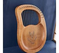 Hand Made Lap Harp, Lyre Harp 16 Strings Mahogany Wood Lyre Harp Instruments Metal Stringed Small Harps Musical Instruments Lyre Harp With Tuning Wrench Black Gig Bag Best Gift For Beginners Mu,Bl