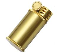 Hand-Made Little Fatty Pure Brass Retro Pulley Ignition Kerosene Lighter Heavy Duty Vintage Oil Lighter, Windproof and Refillable Soft Flame Lighters Candles Camping Lighter Unisex Gifts(No Fuel)(B)