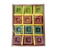 Hand Made Non Wax Clay Diya Set (12Pcs) - Traditional Homemade Tealight for Diwali Decorations, Terracotta Diyas - Approx 250g