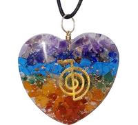 Hand Made Reiki Energy Charged Seven Chakra Stone, Reiki Symbol Pendant Powerful Heart Shape Pendant
