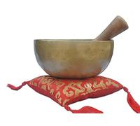 Hand Made Tibetan Meditation Singing Bowl - With Mallet & Silk Cushion