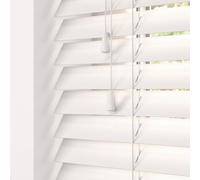 Hand Made To Measure FAUX WOOD Venetian Blinds - British Made - by HOMESMART BLINDS (Cotton White Fine Grain)