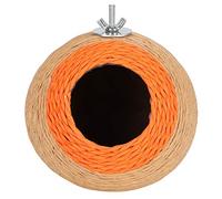 Hand-Made Woven Bird Nests Coconut Shell Hatching Nesting Cage Cave for Parrots Hamster