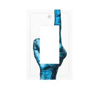Hand Making The Number One Gesture Light Switch Wall Plate Faceplate Cover Single Rocker 1 Gang Decorator Outlet Receptacle Covers for Home Kitchen Room Bathroom Decor