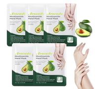 Hand Masks, 5 Pairs Of Moisturising Gloves, Hand Care For Dry Ageing Cracked Hands For Women And Men, Exfoliating Hand Masks With Avocado Extract
