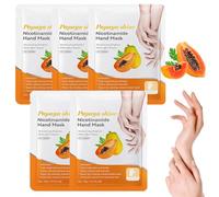 Hand Masks, 5 Pairs Of Moisturising Gloves, Hand Care For Dry Ageing Cracked Hands For Women And Men, Exfoliating Hand Masks With Papaya Extract
