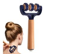 Hand Massage Roller for the Back Wood 3 Rollers Shoulder Massage