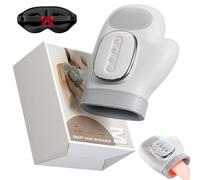 Hand Massager Airbag, Rechargeable Heat Compression Hand Massager Airbag with 3 Intensity & Temp, Timer, Electric Finger Deep Tissue 3D Kneading Machine for Finger Relaxation