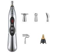 Hand Massager Electronic Acupuncture Pen 9 Gears USB Rechargeable Acupuncture Pen for Pain Relief Vibrating Pen with 5 Massage Heads for Pain Gone Relief
