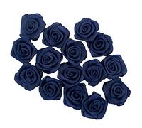 HAND® Midnight Blue Large Pretty Rose Ribbon Trims for Clothing, Accessory and Soft Furnishings Embellishment - 28 mm - Pack of 15