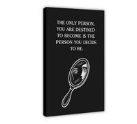 Hand Mirror Motivational Inspirational Quote Positive Canvas Poster for Bedroom Decor Gift