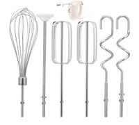 Hand Mixer Beaters Attachment Replacement Set, 2 Beaters 1 Egg Whisk 2 Dough Hooks and 1 Blending Rod Compatible with KHM3 KHM5 KHM7210 KHM7 KHM512 KHM9 KHM312 KHM926 KHM920 KHM53 & KHM720