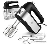 Hand Mixer Electric, 450W Kitchen Mixers with Scale Cup Storage Case, Turbo Boost/Self-Control Speed + 5 Speed + Eject Button + 5 Stainless Steel Accessories, For Easy Whipping Dough,Cream,Cake