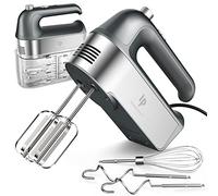 Hand Mixer Electric, 450W Kitchen Mixers with Scale Cup Storage Case, Turbo Boost/Self-Control Speed + 5 Speed + Eject Button + 5 Stainless Steel Accessories, For Easy Whipping Dough,Cream, Cake