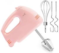 Hand Mixer, Electric Cake Whisk Food Mixer for Baking Self-Control/Turbo Boost + 4 Stainless Steel Accessory Food Beater for Cake Bread (CX6610-PK)