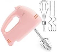 Hand Mixer, Electric Cake Whisk Food Mixer for Baking Self-Control/Turbo Boost + 4 Stainless Steel Accessory Food Beater for Cake Bread (CX6610-PK)
