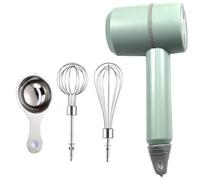 Hand Mixer, Portable Electric Cordless Handheld Mixer, 3-speed Usb Rechargeable with Twin Mixer Whips and Egg Separator for Butter, Cream,Kitchen Baking and Cooking (Green)