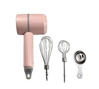Hand Mixer, Portable Electric Cordless Handheld Mixer, 3-speed Usb Rechargeable withTwin Mixer Whips and Egg Separator for Whipping or Mixing Eggs, Butter, Cream,Kitchen Baking and Cooking (Pink)