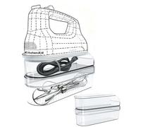 Hand Mixer Storage Case for KitchenAid KHM5/KHM6/KHM7/KHM9 Series Ultra Power Speed Hand Mixers, Double layer Crylic Transparent Storage Box (Hand Mixer Not Included) (Storage Case)
