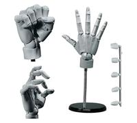 Hand Model, 1:1 Flexible Left And Right Hand Model, Flexible Artist Hand Model, Movable Finger Joints, Home Desk Decoration, Display, Sketching, Drawing, Painting (white, Right Hand)(Gray,Left Hand)