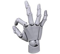 Hand Model, Articulated Hand Flexible Model with Moveable Joint & Base DIY Friendly PVC for Drawing, Painting, Sketching, Grey