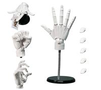 Hand Model For Drawing, Hand Model 1:1 Articulated Mannequin Moveable Joint 16X8In Manikin With Base Diy Pvc Abs For Drawing, Painting, Sketching, White