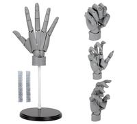 Hand Model with Counterweights - No Wobbling, Adjustable Joints Artist Poseable Manikin Hand, Lively Mannequin Figure for Drawing, Sketching，Painting, Desk Decoration Display (Grey Right Hand)