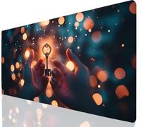 Hand Mouse Pad 800 x 300 mm Large Desk Mat Blue Mousepad Gaming With Waterproof Surface Non-Slip Rubber Base, Extended Mouse Mat With Stitched Edge, Gaming Mousepad for Office Accessories a-919