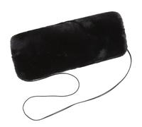 Hand Muff Faux Fur Winter Hand Warmer Muff Unisex Warmer Pouch with Strap Soft Thermal Solid Color Muffs for, Black