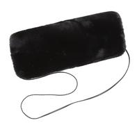 Hand Muff Faux Fur Winter Hand Warmer Muff Unisex Warmer Pouch with Strap Soft Thermal Solid Color Muffs for, Black