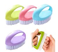 Hand Nail Brushes 4 Pack Nail Brushes for Cleaning Nails Heavy Duty Nail Scrubber Nylon Stiff Bristles Deep Clean Brush for Mechanics Gardeners Hand Under Nails Toes (Purple/Blue/Pink/Green)