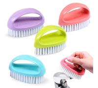 Hand Nail Brushes, 4 Pcs Firm Bristle Nylon Brush Deep Heavy Duty Nail Scrubber for Nails and Toes for Mechanics Gardeners Men Women Kids and Daily Use (4 Colour)