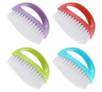 Hand Nail Brushes, 4Pcs Handle Nail Cleaning Brush 4 Colors, Handle Grip Nail Brushes Handle Grip Heavy Duty Nail Brushes Plastic Nail Scrubbing Brush for Gardeners Mechanics Hand Under Nails
