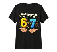 Hand Now I'm 6 Next Year I'll be 7 Six Years Old Boys Girls Premium T-Shirt