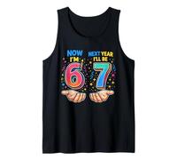 Hand Now I'm 6 Next Year I'll be 7 Six Years Old Boys Girls Tank Top