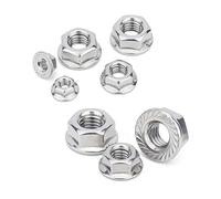 Hand Nut 1-10Pcs 304 Stainless Steel Hexagonal Flange Nut Slip Locking Tooth Belt Pad Loosening Surface Nut M4- M12(M6-5pcs)
