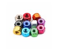 Hand Nut 1-5Pcs Aluminum Lock Nuts M2 -M8 Anodized Colorful Aluminum Hex Plastic Insert Lock Nut Self-locking Locknut(Orange - 1pc,M2.5-2pcs)