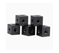 Hand Nut 1-5Pcs M3 M4 M5 M6 M8 M10 Aluminium Alloy Anodized Cube Connector Fixing Bracket Square Spacer Standoff Tee 6 Way,3D Printer Accessory(Black - 1pc,M5-15x15x15mm-2pcs)