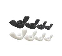 Hand Nut 10-50Pcs M3 -M12 Black White Plastic Nut Wingnut Butterfly Nut Plastic Wing Nuts(White,M5-50pcs)