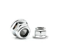 Hand Nut 10-50Pcs M3 M4 M5 M6 Black Carbon Steel 304 Stainless Steel Hex Flange Self-locking Locknut Plastic Insert Lock Nut(Silver carbon steel,50pcs M4)