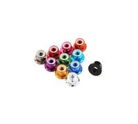 Hand Nut 2-5Pcs M2 M2.5 M3 M4 M5 M6 M8 Colorful Aluminum Alloy Flange Nut Plastic Insert Lock Nut Self-locking Nut Anti-looseNut CW For RC(Silver,M2.5-5pcs)