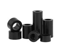 Hand Nut 20/50/100pcs M3 M4 M5 M6 M8 White/Black Non-Threaded Spacer Round Hollow Standoff Washer PCB Board Spacer length 2 to 25mm(Black,M4x6mm 100pcs)