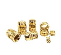 Hand Nut 25-50Pcs M2.5 M3 M4 M5 Brass Copper Embed Insert Nut for Hot Melt Heat Injection Molding 3D Print Double Twill Knurled Thread(Length 10mm,50pcs M3(OD 4.2mm))