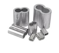 Hand Nut 3-50Pcs 1~10mm Fixed Buckle Double Hole Cable Crimp Ring 8-Shape Aluminum Sleeve Clamps Steel Wire Rope Fixed Accessories(8 Type,5.0mm (20Pcs))