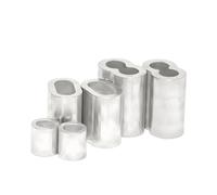 Hand Nut 3-50Pcs 1~10mm Fixed Buckle Double Hole Cable Crimp Ring 8-Shape Aluminum Sleeve Clamps Steel Wire Rope Fixed Accessories(Oval,6.0mm (10Pcs))